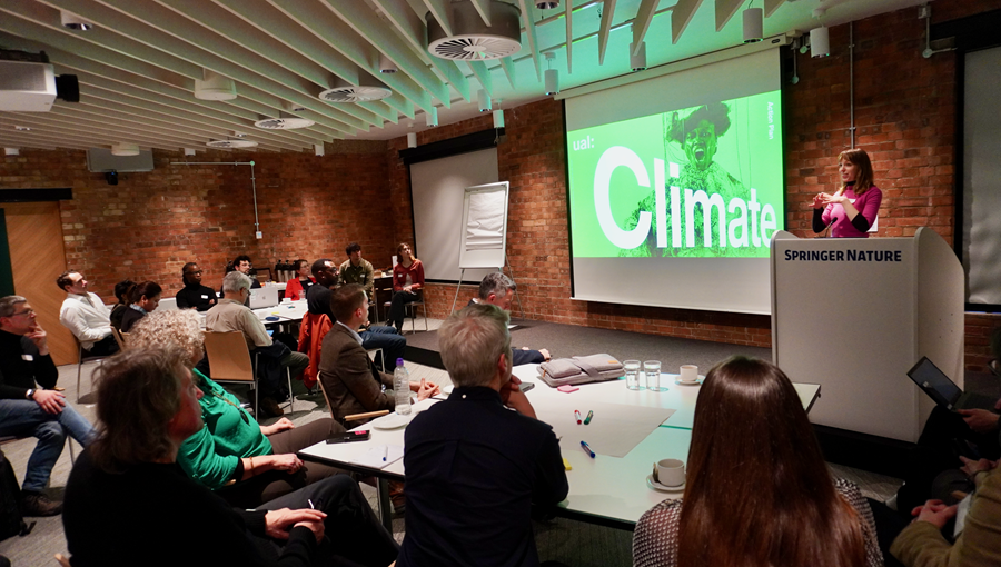 UAL presents their climate strategy at a special summit of the KQ Net Zero Group, hosted at Springer Nature's King's Cross HQ.